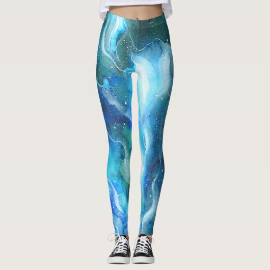 Blauwe nevel Leggings (Voorkant)