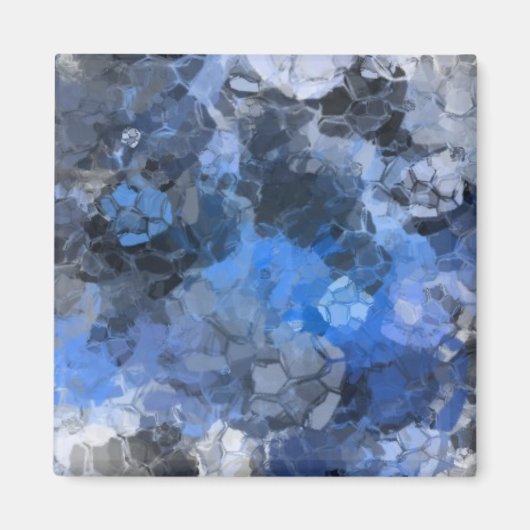 Blauwe Nevel Maan Magneet (Voorkant)