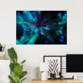 Blauwe nevel Poster (Thuiskantoor)