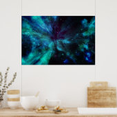 Blauwe nevel Poster (Keuken)