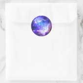 Blauwe nevel ronde sticker (Tas)