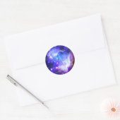 Blauwe nevel ronde sticker (Envelop)