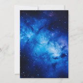 Blauwe Nevel Sterrenlicht Bruiloft Kaart (Achterkant)