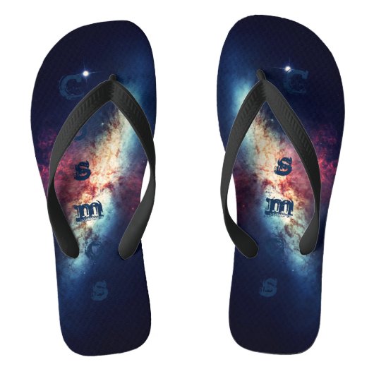 Blauwe Nevelstelsel Galaxy Ruimte Kosmos Teenslippers (Voetbed)