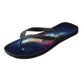 Blauwe Nevelstelsel Galaxy Ruimte Kosmos Teenslippers (Schuin)