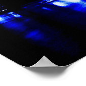 Blauwe New York City nacht Brooklyn Bridge Poster (Hoek)