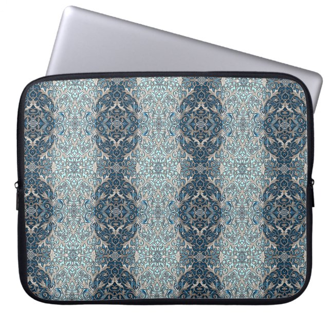 Blauwe nieuwe laptop sleeve (Voorkant)