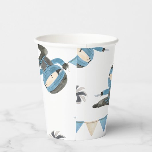 Blauwe Ninja Party papieren bekers (Rechts)