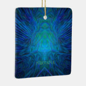 Blauwe "Nirvana" Abstracte Boeddha-Pop Art Keramisch Ornament (Rechts)