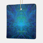 Blauwe "Nirvana" Abstracte Boeddha-Pop Art Keramisch Ornament (Links)