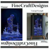 Blauwe nobele ridder met zwaard decoupage rechts 1 tissuepapier