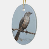 Blauwe Noordelijke Spotvogel Schilderij Jaar Keramisch Ornament (Links)