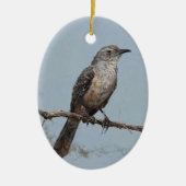 Blauwe Noordelijke Spotvogel Schilderij Jaar Keramisch Ornament (Voorkant)