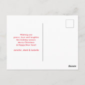 Blauwe Noordse kerstrenrenrennen Briefkaart (Achterkant)