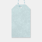 Blauwe Noordse kerstrenrenrennen Cadeaulabel (Achterkant)