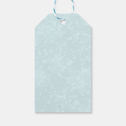 Blauwe Noordse kerstrenrenrennen Cadeaulabel (Achterkant)