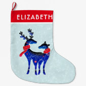 Blauwe Noordse kerstrenrenrennen Grote Kerstsok (Voorkant)