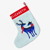 Blauwe Noordse kerstrenrenrennen Grote Kerstsok (Achterkant (Hangend))