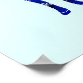 Blauwe Noordse kerstrenrenrennen Poster (Hoek)