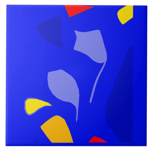 Blauwe noot Keramische Tegel, klein (4,25 x 4,25 i Tegeltje (Voorkant)