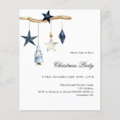Blauwe nordic eenvoudige kerstfeest uitnodiging (Voorkant)