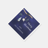 Blauwe nordic gnome sterren Kerstfeest Servet (Hoek)