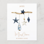 Blauwe nordic sterren kabouter QR business kerst Flyer (Voorkant)
