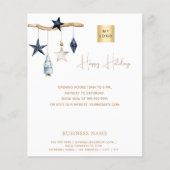 Blauwe nordic sterren kabouter QR business kerst Flyer (Voorkant)