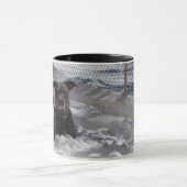 Blauwe nose pit bull Terrier in de sneeuwMok Mok (Midden)