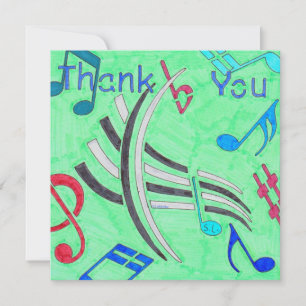 Blauwe nota dank u bedankkaart