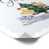 Blauwe Notenkraker baby shower kaarten en geschenk Poster (Hoek)