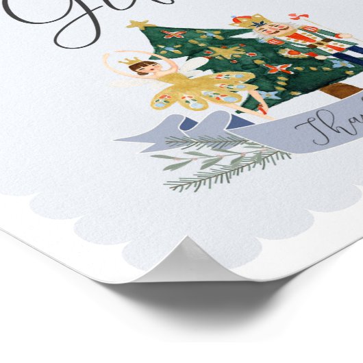 Blauwe Notenkraker baby shower kaarten en geschenk Poster (Hoek)