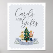 Blauwe Notenkraker baby shower kaarten en geschenk Poster (Voorkant)