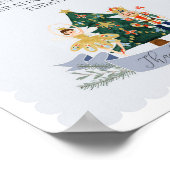 Blauwe notenkraker Kerst baby shower gunsten teken Poster (Hoek)