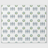 Blauwe Notenkraker Kerstmis Cadeaupapier (Vlak)