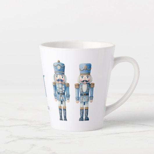 Blauwe Notenkraker Kerstmis Latte Mok (Rechts)