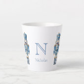 Blauwe Notenkraker Kerstmis Latte Mok (Voorkant)