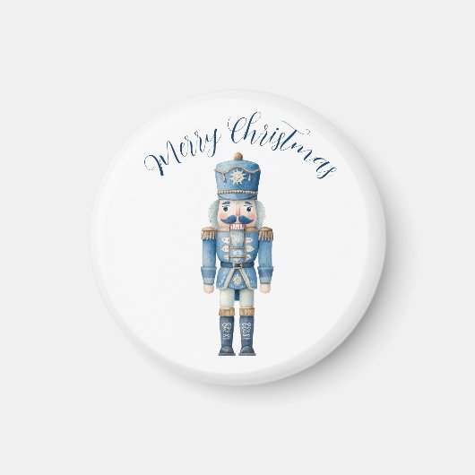 Blauwe Notenkraker Kerstmis Magneet (Voorkant)