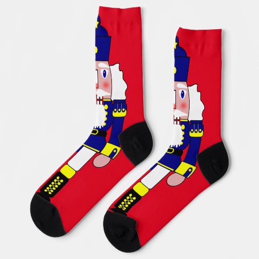 Blauwe Notenkraker Kerstmis Sokken (Links)