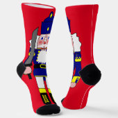 Blauwe Notenkraker Kerstmis Sokken (Gebogen)