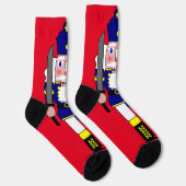 Blauwe Notenkraker Kerstmis Sokken (Rechts)