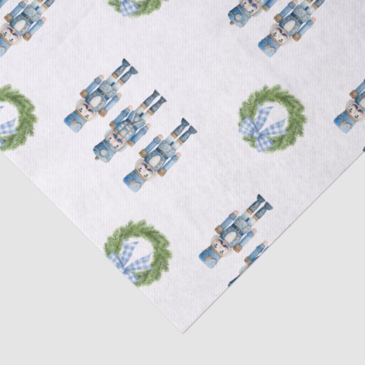 Blauwe Notenkraker Kerstmis Tissuepapier (Detail)