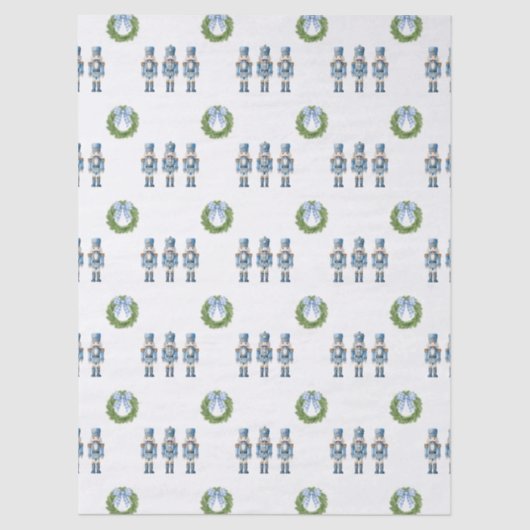 Blauwe Notenkraker Kerstmis Tissuepapier (Voorkant)