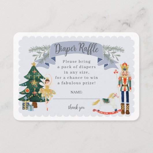 Blauwe Notenkraker Luier Raffle baby Invoegen Informatiekaartje (Voorkant)