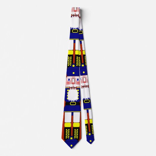 Blauwe Notenkraker Soldaat Kerstmis Stropdas (Voorkant)