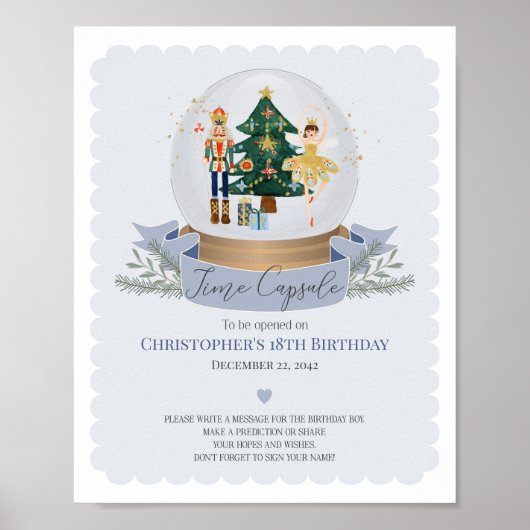 Blauwe Notenkraker Tijdcapsule Advies voor Verjaar Poster (Voorkant)