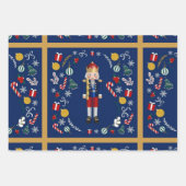 Blauwe Notenkraker Verpakkingsdocument Vlakke Blad Inpakpapier Vel (Voorkant)