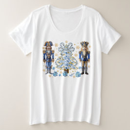 Blauwe notenkrakers en kerstboom T-shirt