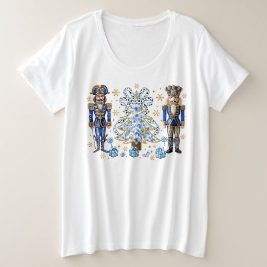 Blauwe notenkrakers en kerstboom T-shirt (Design voorkant)