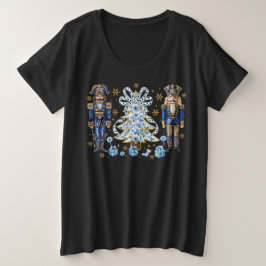Blauwe notenkrakers en kerstboom T-shirt